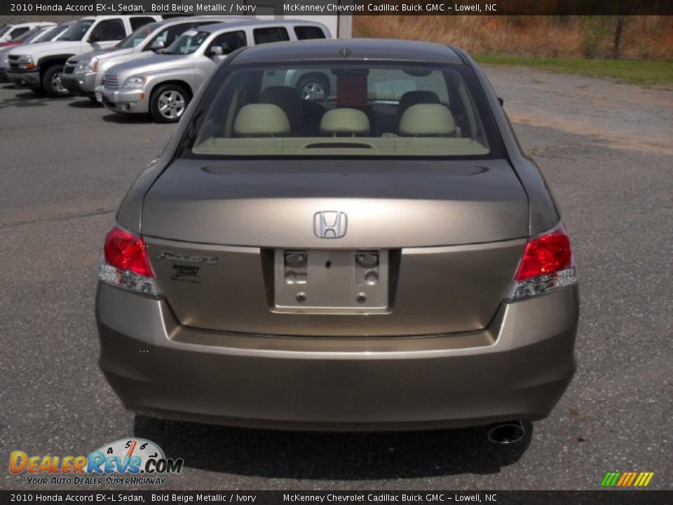 2010 Honda Accord EX-L Sedan Bold Beige Metallic / Ivory Photo #3
