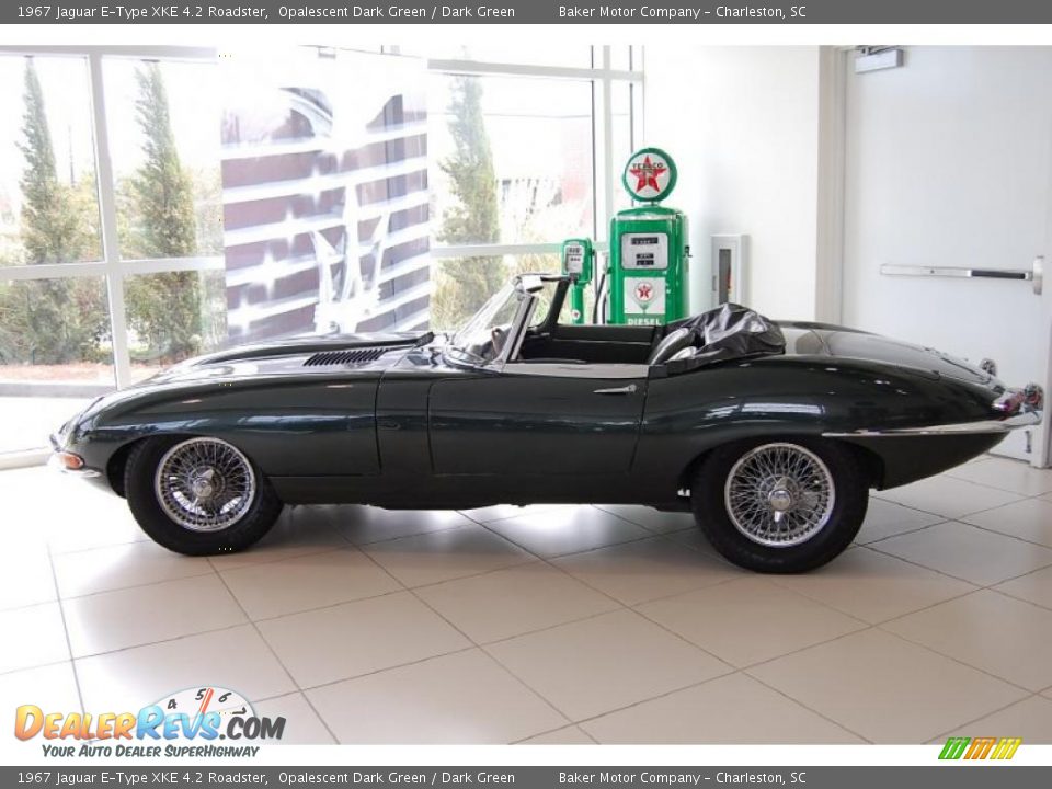 Opalescent Dark Green 1967 Jaguar E-Type XKE 4.2 Roadster Photo #2