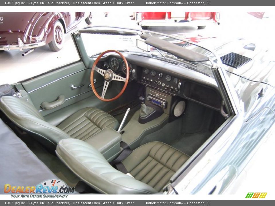 Dark Green Interior - 1967 Jaguar E-Type XKE 4.2 Roadster Photo #4
