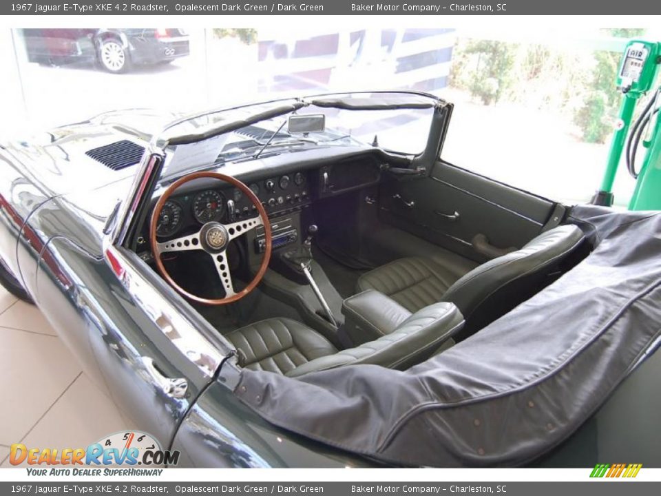 Dark Green Interior - 1967 Jaguar E-Type XKE 4.2 Roadster Photo #6