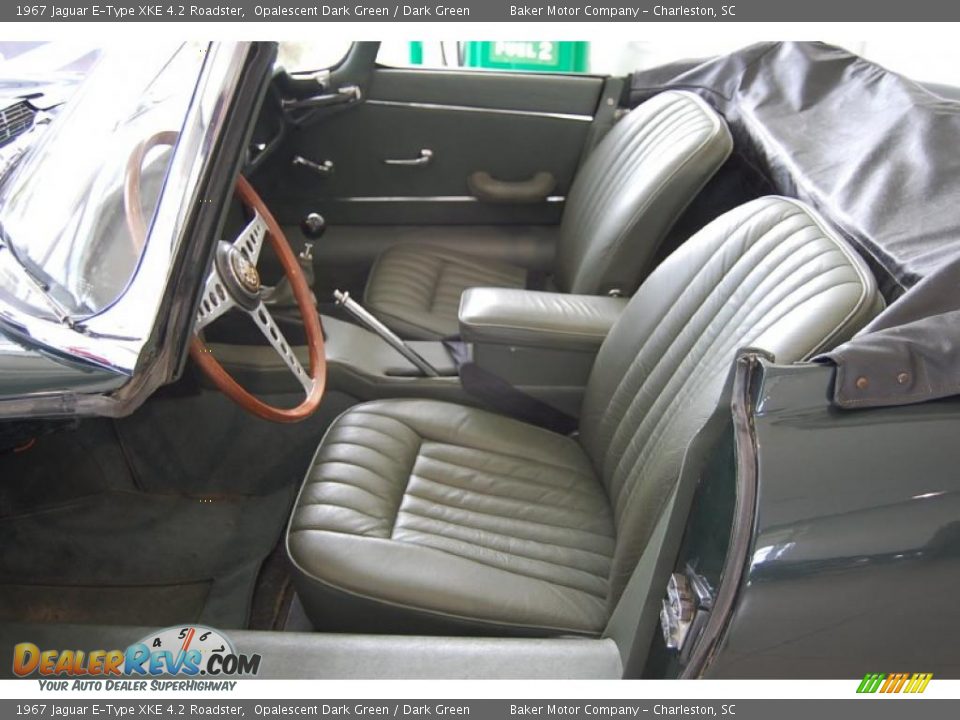 Dark Green Interior - 1967 Jaguar E-Type XKE 4.2 Roadster Photo #7