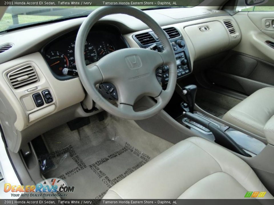 Ivory Interior 2001 Honda Accord Ex Sedan Photo 13