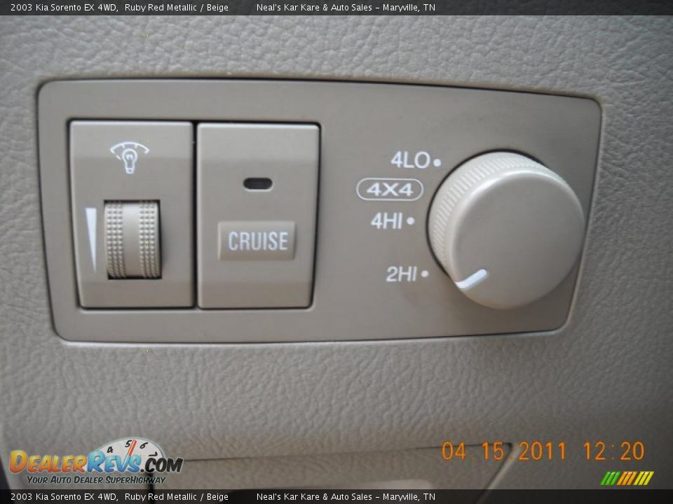 2003 Kia Sorento EX 4WD Ruby Red Metallic / Beige Photo #16