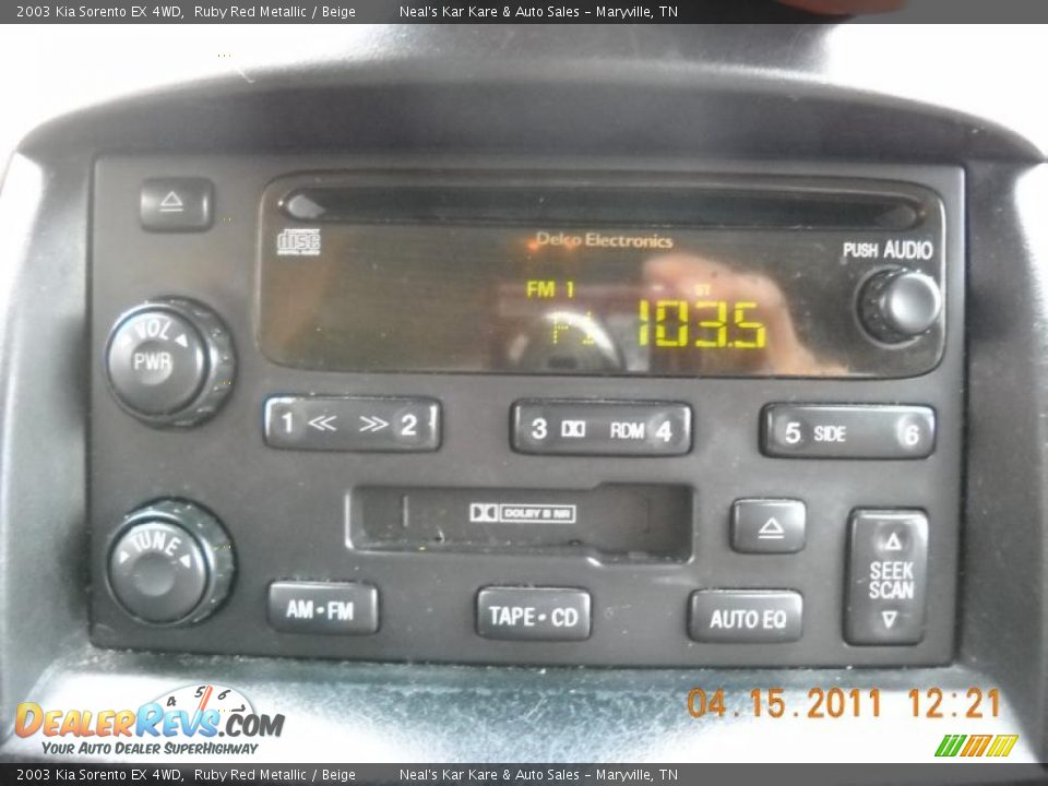 2003 Kia Sorento EX 4WD Ruby Red Metallic / Beige Photo #20