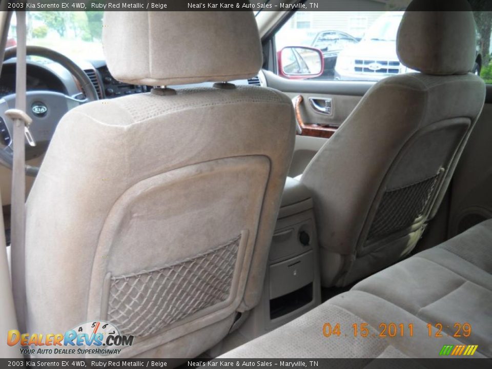 2003 Kia Sorento EX 4WD Ruby Red Metallic / Beige Photo #29