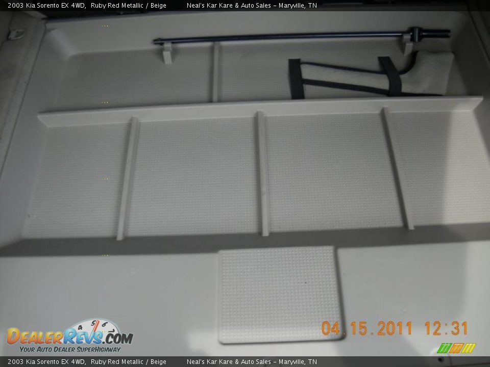 2003 Kia Sorento EX 4WD Ruby Red Metallic / Beige Photo #34