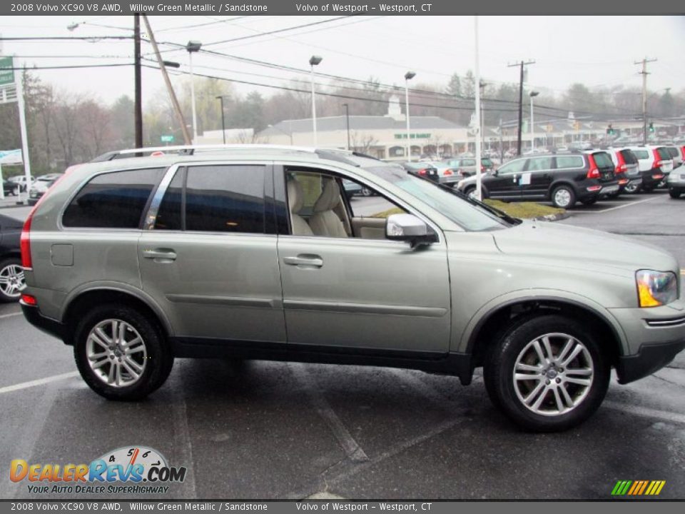 2008 Volvo XC90 V8 AWD Willow Green Metallic / Sandstone Photo #4