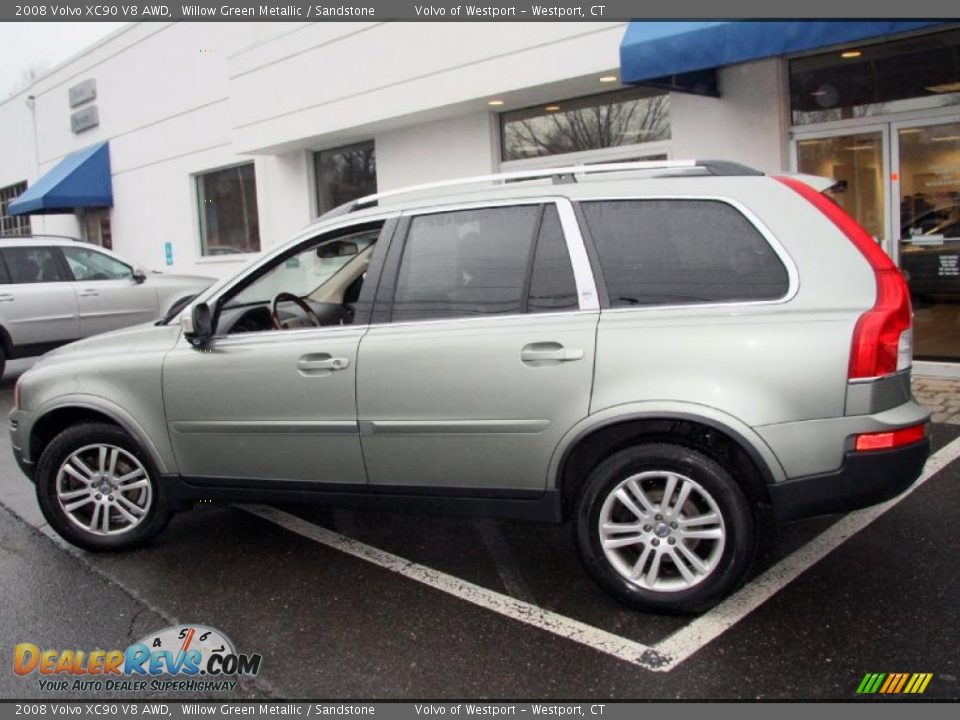 2008 Volvo XC90 V8 AWD Willow Green Metallic / Sandstone Photo #11