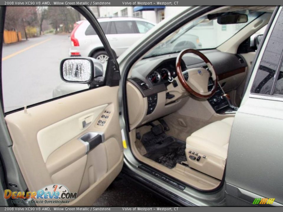 2008 Volvo XC90 V8 AWD Willow Green Metallic / Sandstone Photo #12