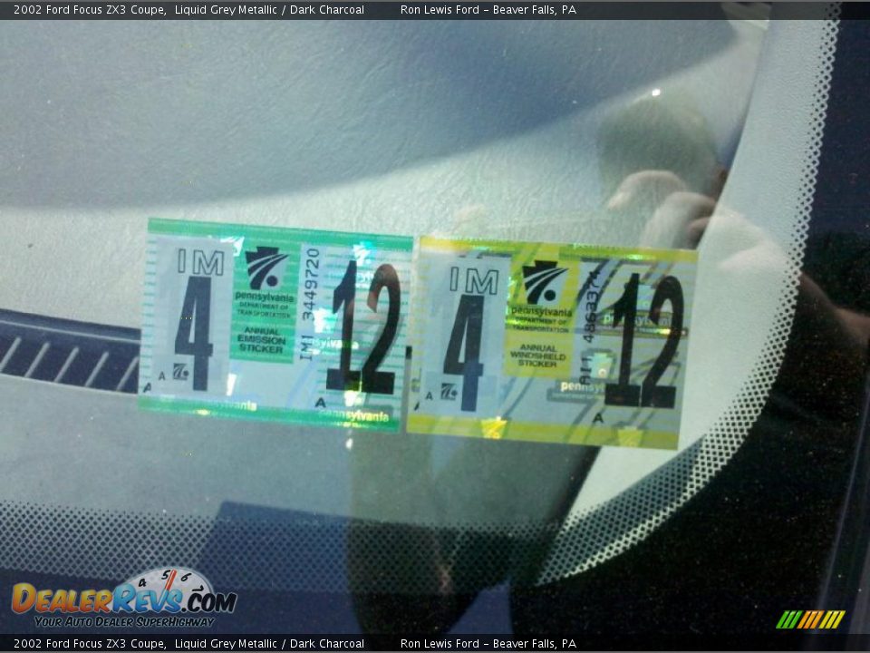 2002 Ford Focus ZX3 Coupe Liquid Grey Metallic / Dark Charcoal Photo #13