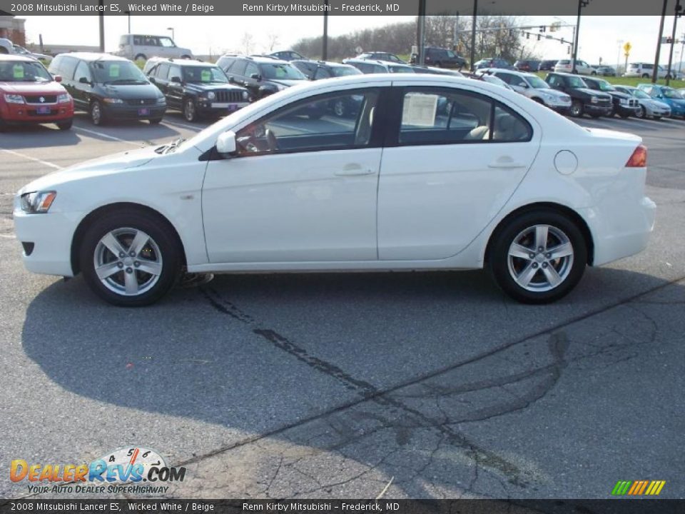 2008 Mitsubishi Lancer ES Wicked White / Beige Photo #2