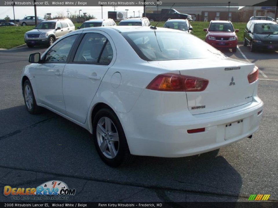 2008 Mitsubishi Lancer ES Wicked White / Beige Photo #3
