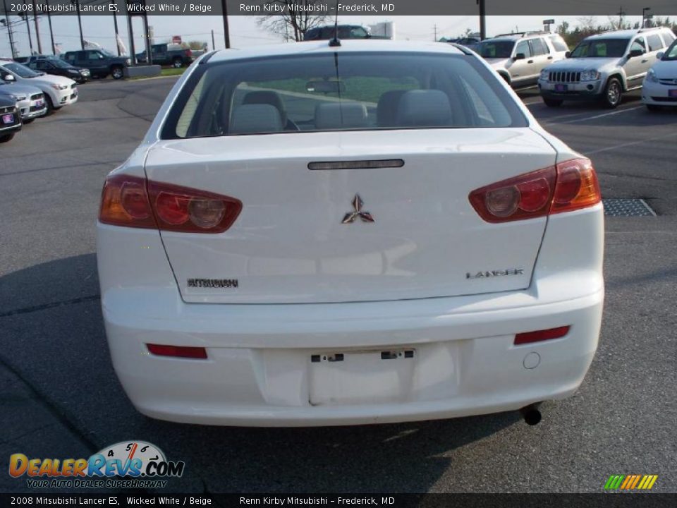 2008 Mitsubishi Lancer ES Wicked White / Beige Photo #4