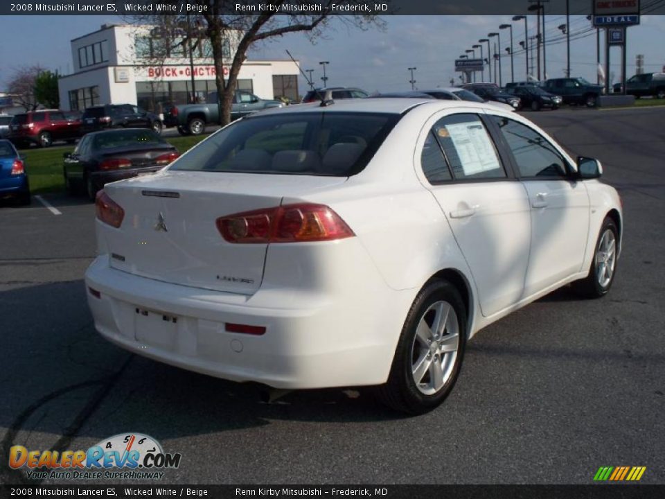 2008 Mitsubishi Lancer ES Wicked White / Beige Photo #5
