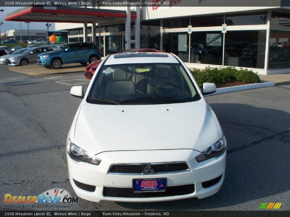 2008 Mitsubishi Lancer ES Wicked White / Beige Photo #8