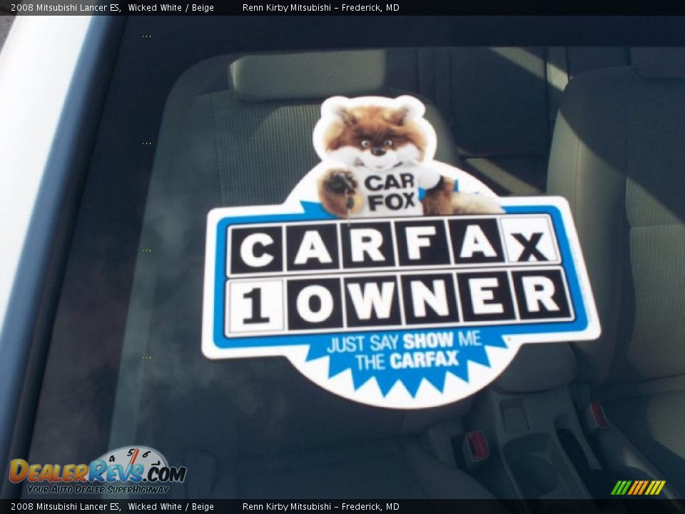 2008 Mitsubishi Lancer ES Wicked White / Beige Photo #9