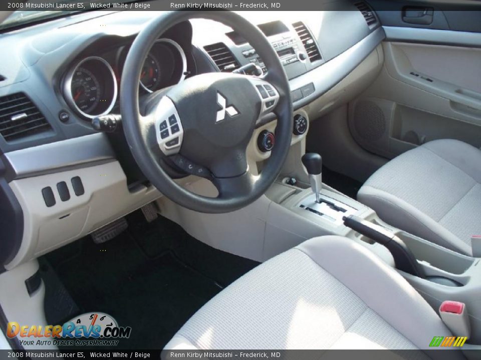 2008 Mitsubishi Lancer ES Wicked White / Beige Photo #10