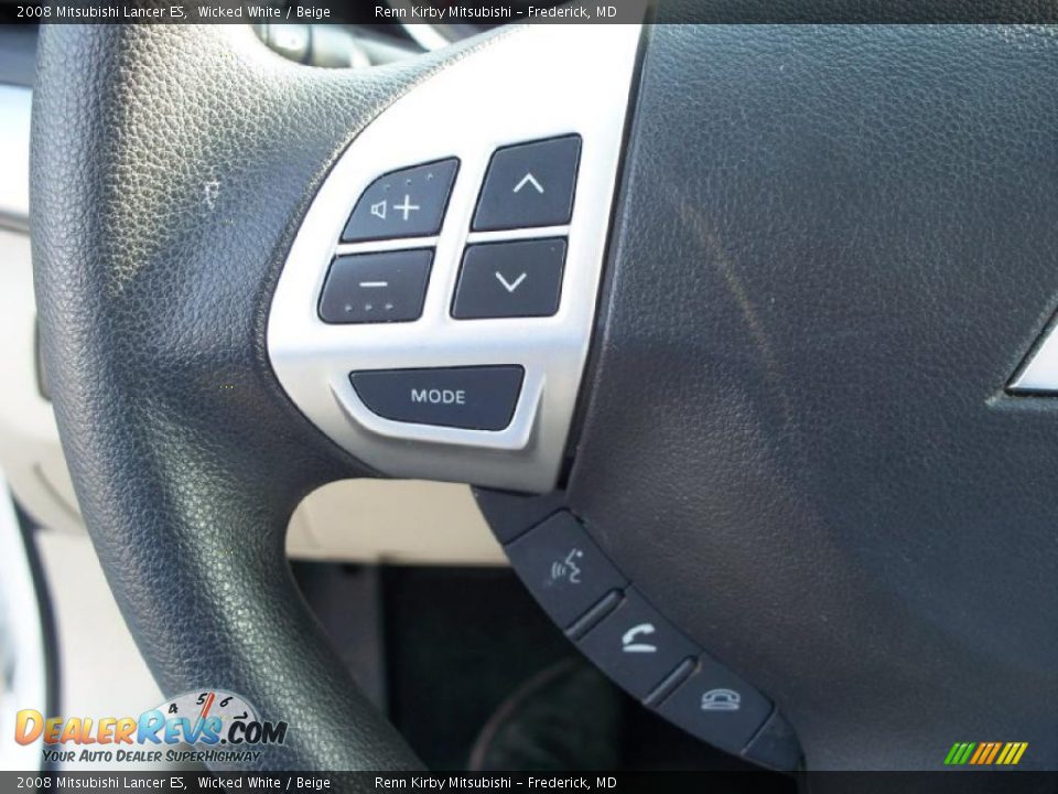 2008 Mitsubishi Lancer ES Wicked White / Beige Photo #13