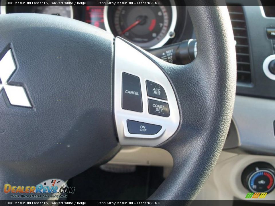 2008 Mitsubishi Lancer ES Wicked White / Beige Photo #14