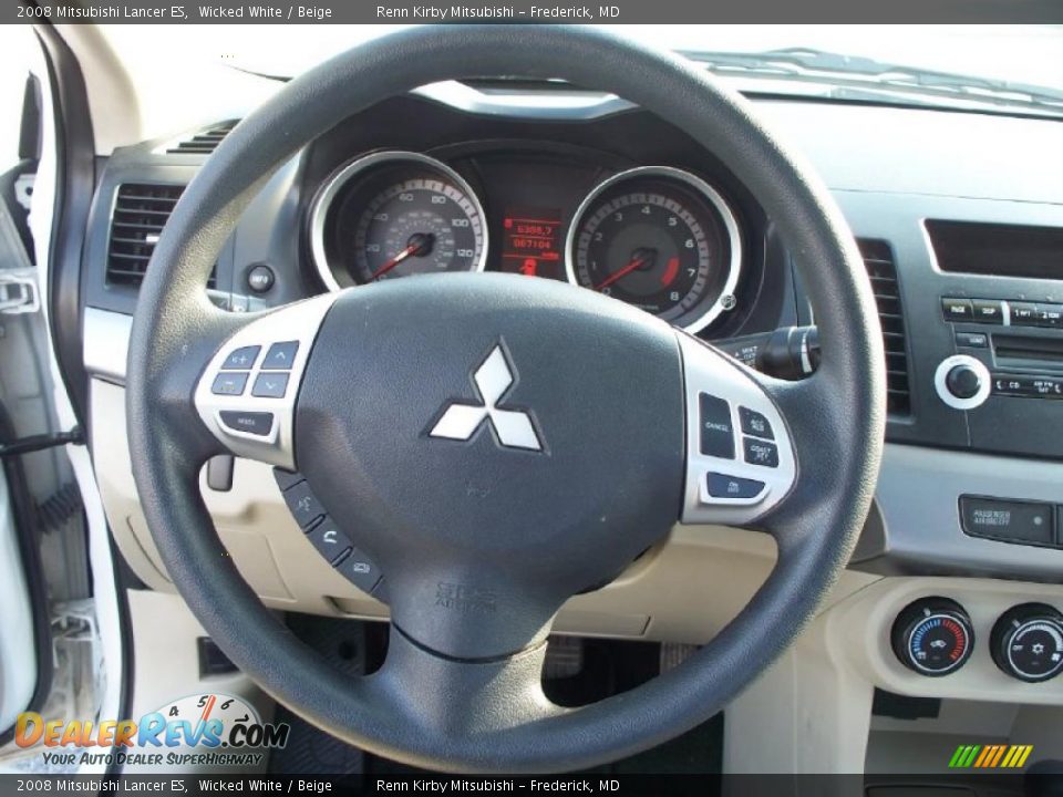 2008 Mitsubishi Lancer ES Wicked White / Beige Photo #15