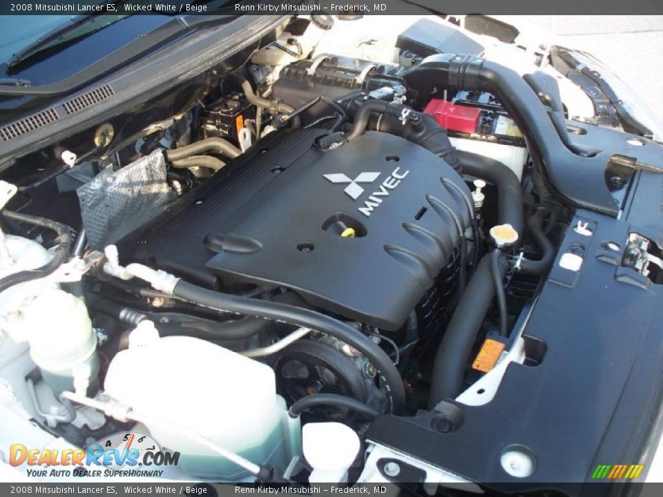2008 Mitsubishi Lancer ES Wicked White / Beige Photo #26