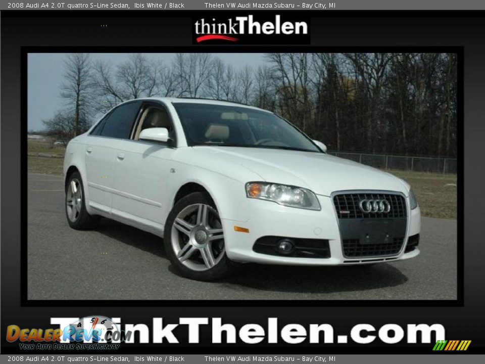 2008 Audi A4 2.0T quattro S-Line Sedan Ibis White / Black Photo #1