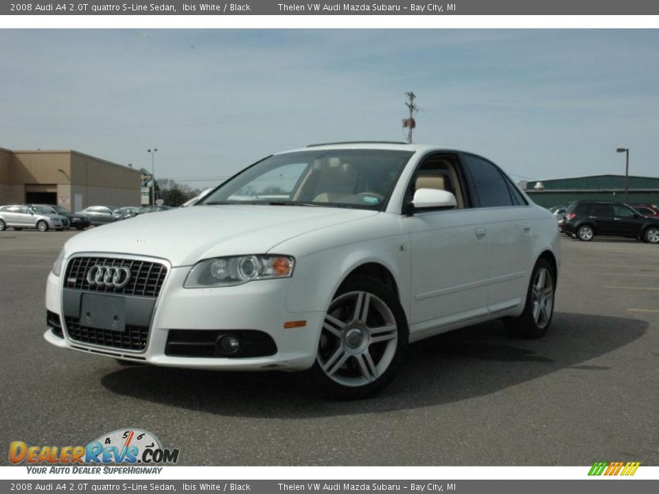 2008 Audi A4 2.0T quattro S-Line Sedan Ibis White / Black Photo #3