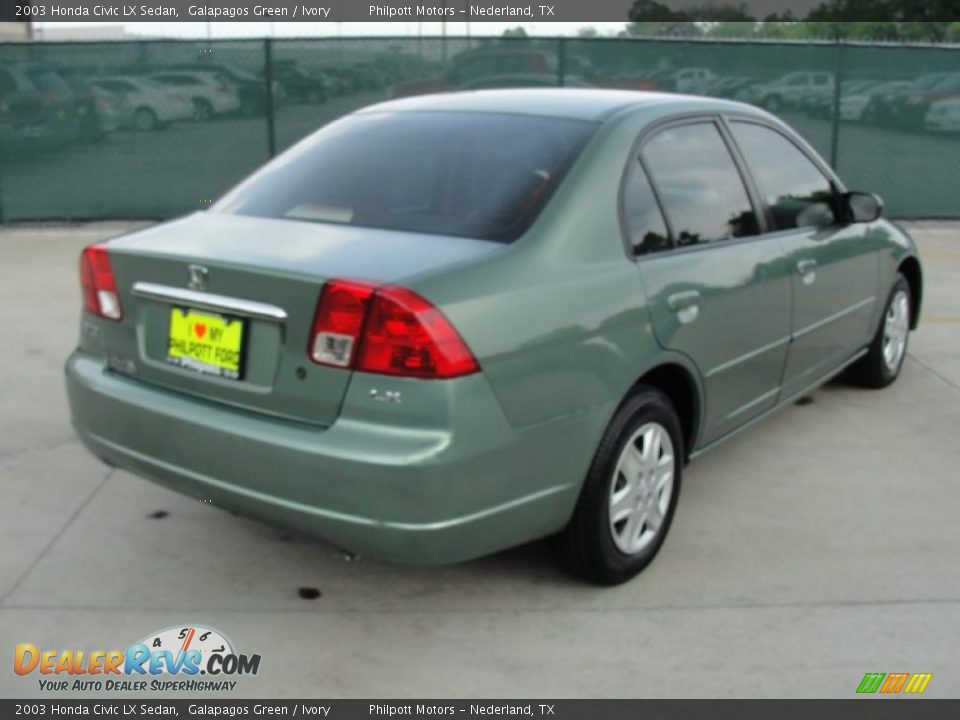 2003 Honda Civic LX Sedan Galapagos Green / Ivory Photo #3