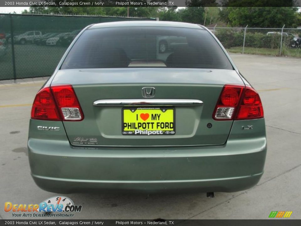 2003 Honda Civic LX Sedan Galapagos Green / Ivory Photo #4