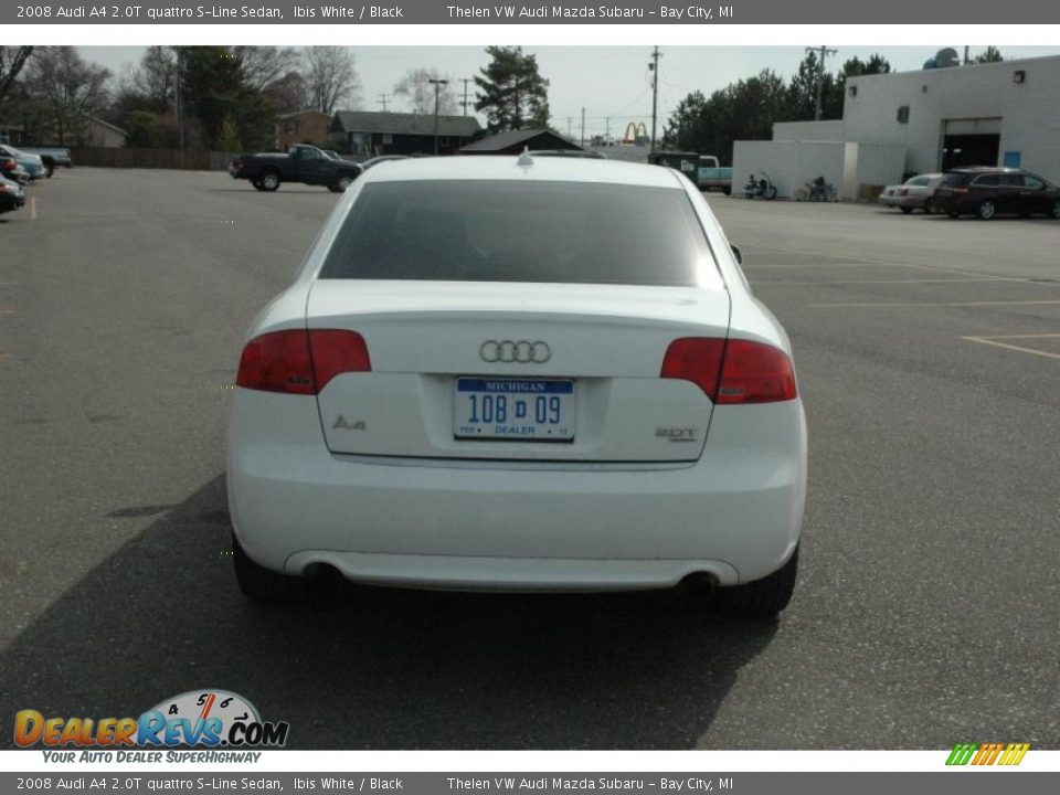 2008 Audi A4 2.0T quattro S-Line Sedan Ibis White / Black Photo #5
