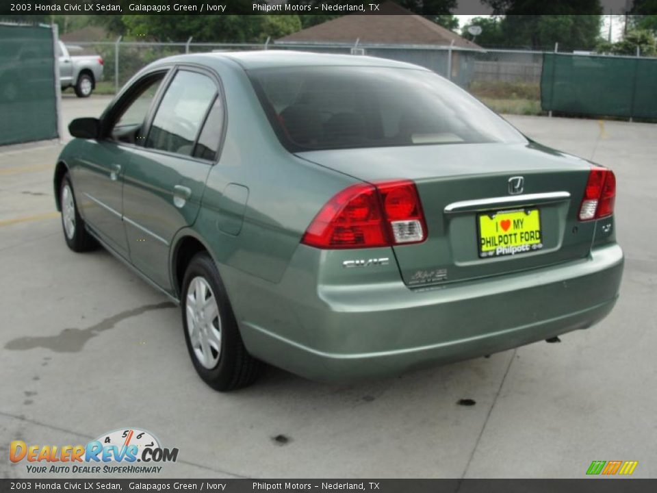 2003 Honda Civic LX Sedan Galapagos Green / Ivory Photo #5