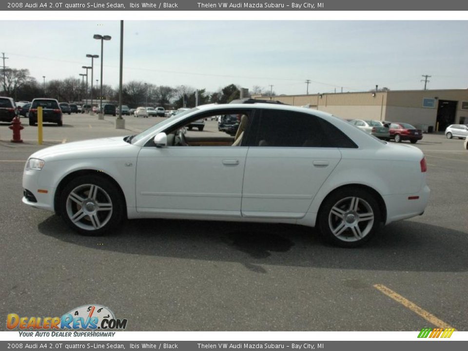 2008 Audi A4 2.0T quattro S-Line Sedan Ibis White / Black Photo #8