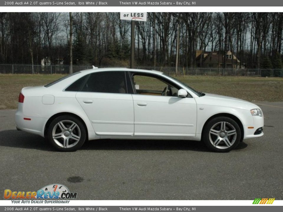2008 Audi A4 2.0T quattro S-Line Sedan Ibis White / Black Photo #9