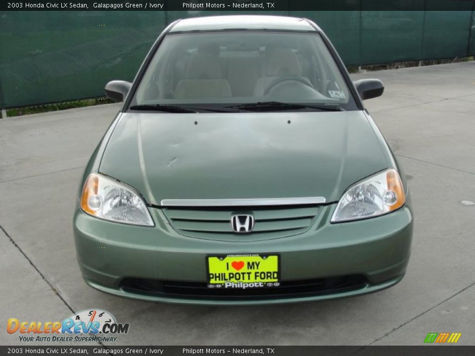 2003 Honda Civic LX Sedan Galapagos Green / Ivory Photo #8