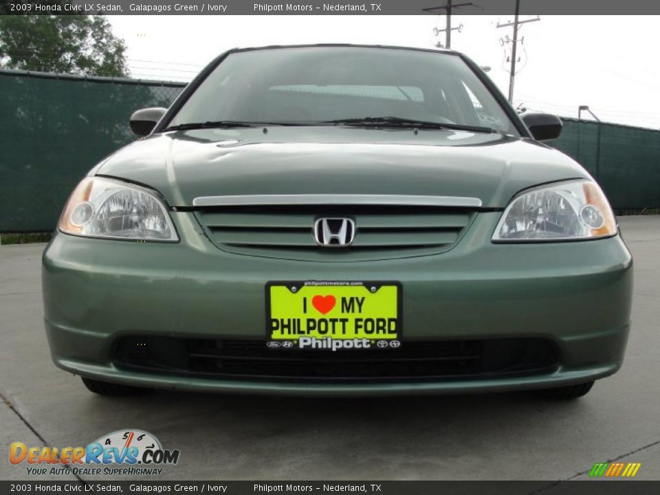 2003 Honda Civic LX Sedan Galapagos Green / Ivory Photo #9