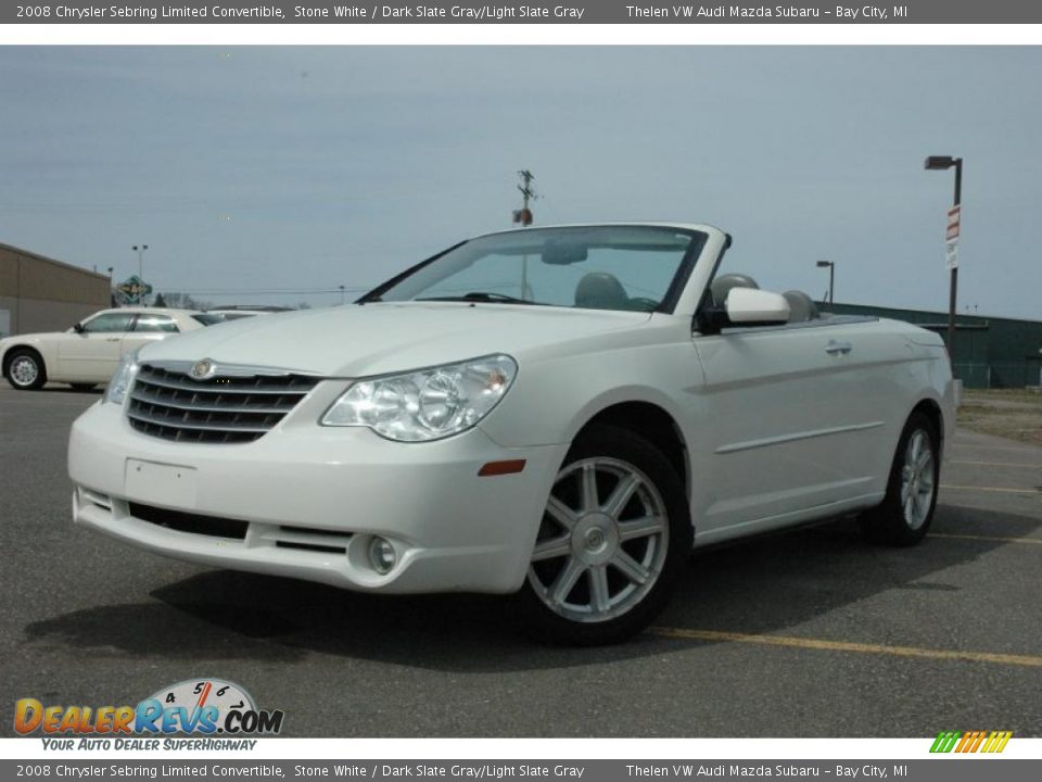 2008 Chrysler Sebring Limited Convertible Stone White / Dark Slate Gray/Light Slate Gray Photo #3