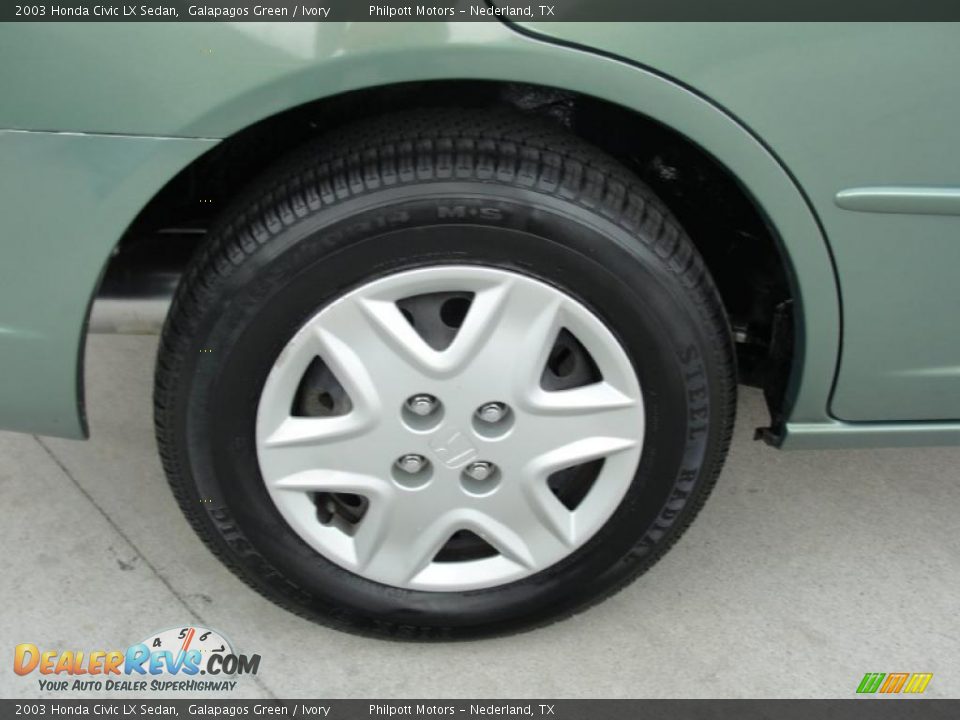 2003 Honda Civic LX Sedan Galapagos Green / Ivory Photo #15