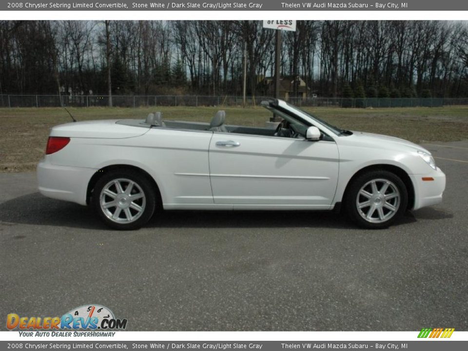 2008 Chrysler Sebring Limited Convertible Stone White / Dark Slate Gray/Light Slate Gray Photo #11