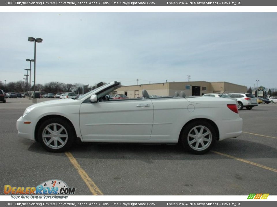 2008 Chrysler Sebring Limited Convertible Stone White / Dark Slate Gray/Light Slate Gray Photo #12