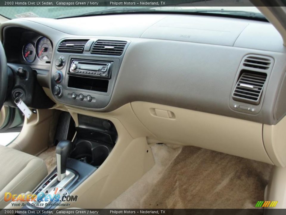2003 Honda Civic LX Sedan Galapagos Green / Ivory Photo #28