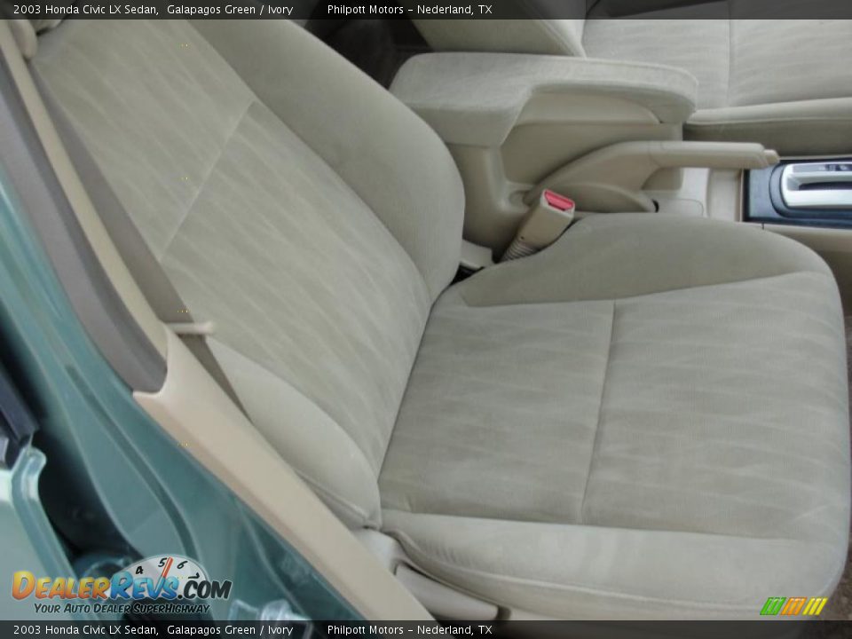 2003 Honda Civic LX Sedan Galapagos Green / Ivory Photo #29