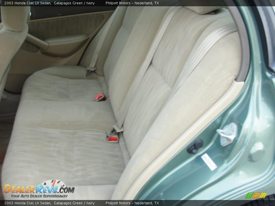 2003 Honda Civic LX Sedan Galapagos Green / Ivory Photo #35