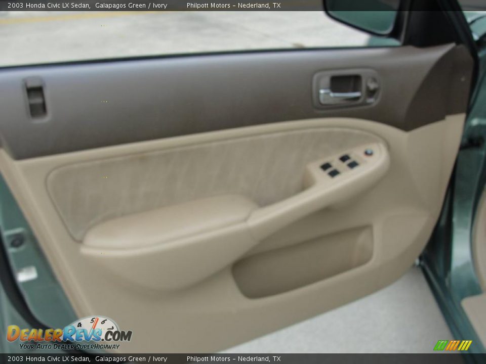 2003 Honda Civic LX Sedan Galapagos Green / Ivory Photo #36