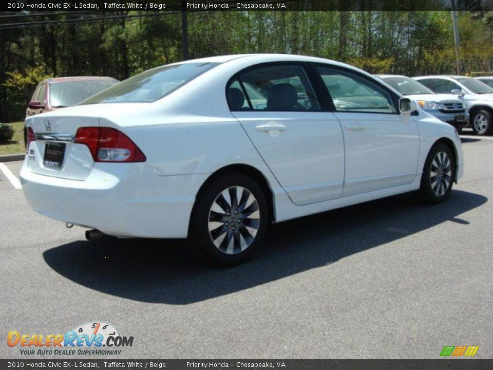 2010 Honda Civic EX-L Sedan Taffeta White / Beige Photo #5