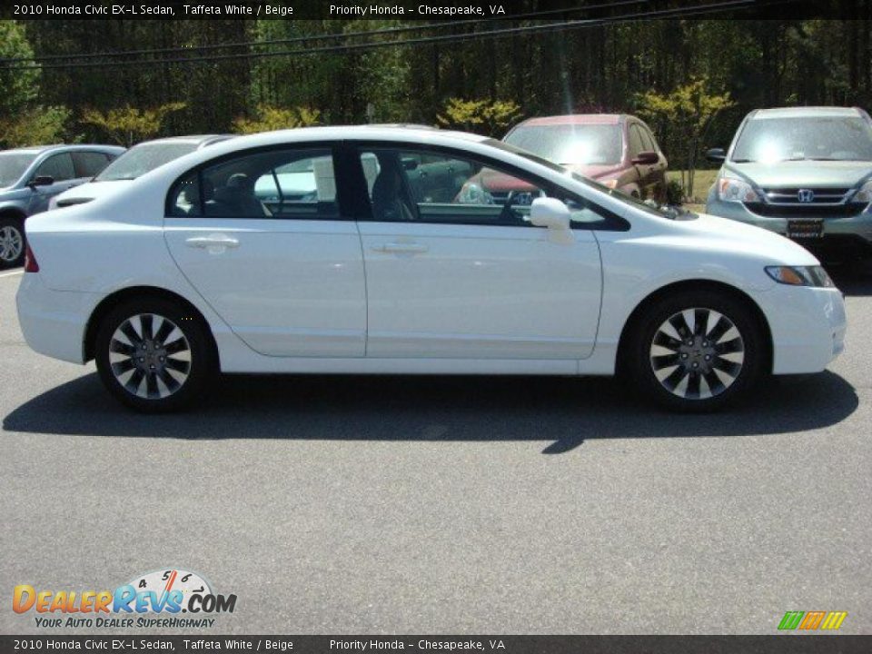 2010 Honda Civic EX-L Sedan Taffeta White / Beige Photo #6