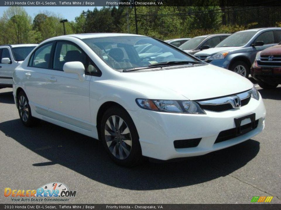 2010 Honda Civic EX-L Sedan Taffeta White / Beige Photo #7