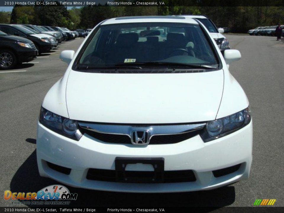 2010 Honda Civic EX-L Sedan Taffeta White / Beige Photo #8