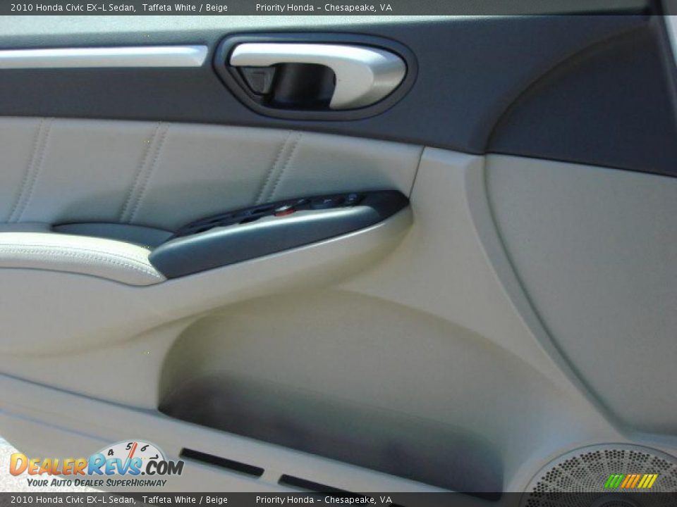 2010 Honda Civic EX-L Sedan Taffeta White / Beige Photo #13