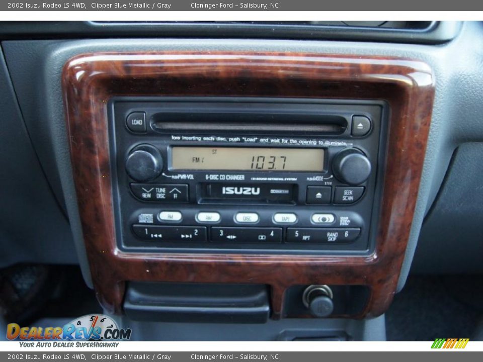 2002 Isuzu Rodeo LS 4WD Clipper Blue Metallic / Gray Photo #33