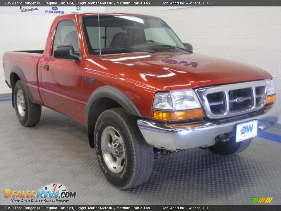 1999 Ford Ranger XLT Regular Cab 4x4 Bright Amber Metallic / Medium Prairie Tan Photo #1